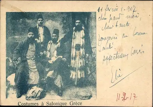 Ak Costumes a Salonique Grece, Griechische Trachten