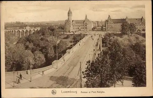 Ak Luxemburg Luxembourg, Avenue et Pont Adolphe