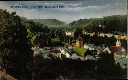 Ak Pfaffenthal Luxemburg, Vue générale, vallée d'Eich