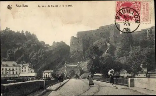 Ak Bouillon Wallonien Luxemburg, Le pont de France et le tunnel