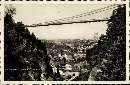 Ak Fribourg Freiburg Stadt Schweiz, Pont du Gotteron