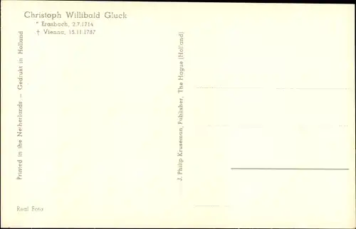 Ak Komponist Christoph Willibald Gluck, Portrait