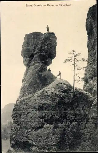 Ak Rathen an der Elbe Sächsische Schweiz, Türkenkopf