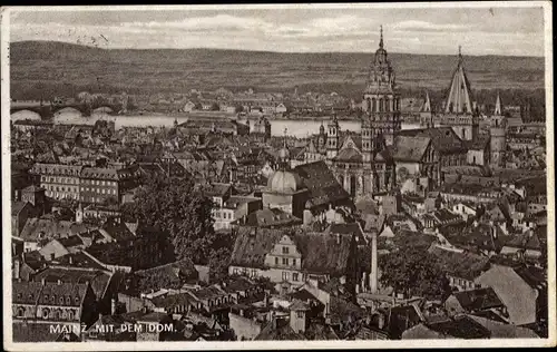 Ak Mainz am Rhein, Dom, Panorama von der Stadt