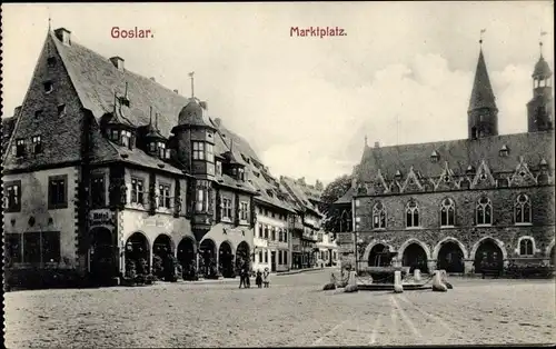 Ak Goslar am Harz, Marktplatz