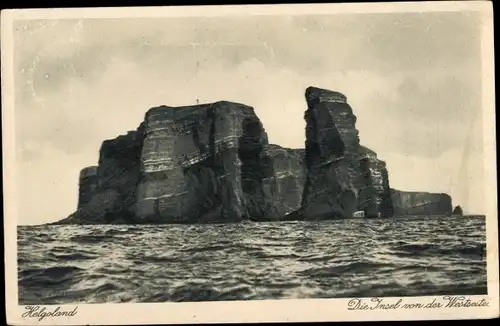 Ak Nordseeinsel Helgoland, Insel von der Westse