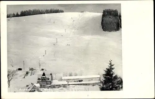 Ak Sankt Andreasberg Braunlage im Oberharz, Skilift, Winter