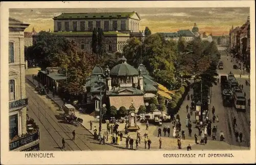 Ak Hannover in Niedersachsen, Georgstraße mit Opernhaus