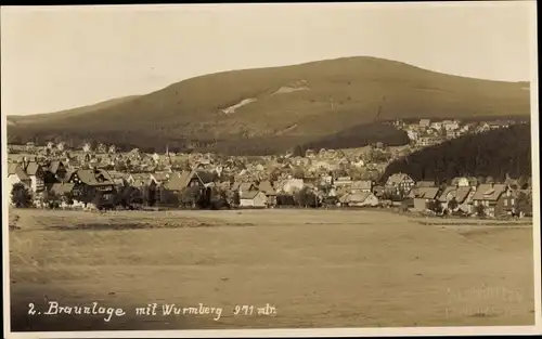 Ak Braunlage im Oberharz, Panorama mit Wurmberg