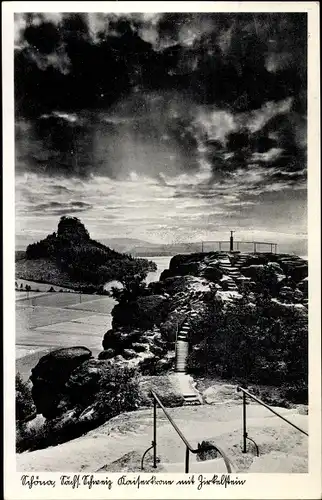 Ak Reinhardtsdorf Schöna Sächsische Schweiz, Zirkelstein mit Kaiserkrone