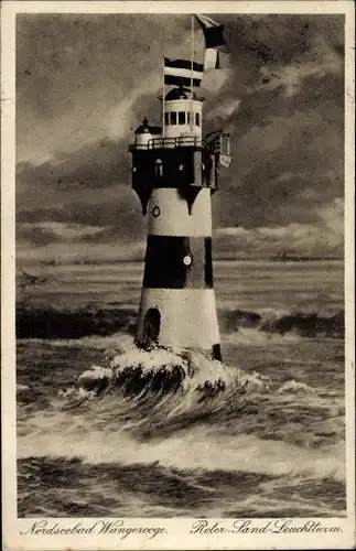 Ak Nordseebad Wangerooge in Ostfriesland, Roter-Land-Leuchtturm