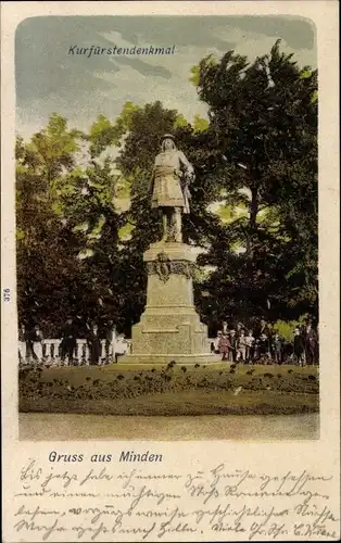 Ak Minden in Westfalen, Kurfürstendenkmal