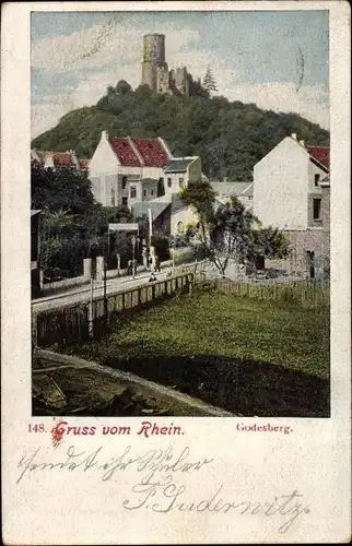 Ak Bad Godesberg Bonn am Rhein, Godesburg, Teilansicht