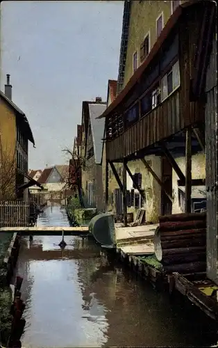 Ak Nördlingen Schwaben, Mittlere Gerbergasse, Photochromie, Nenke und Ostermaier 151 2797