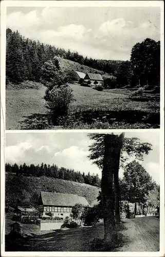 Ak Hohnstein Sächsische Schweiz, Waldgaststätte Grundmühle