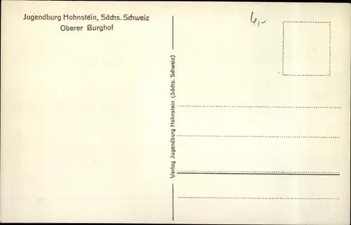 Ak Hohnstein in der Sächsischen Schweiz, Oberer Burghof der Jugendburg