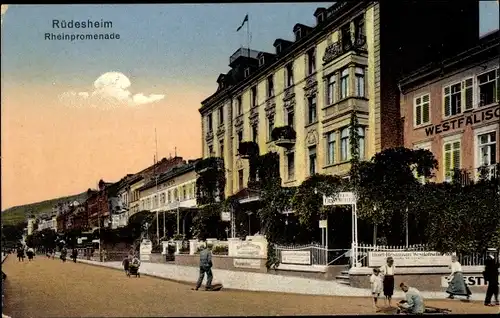 Ak Rüdesheim am Rhein, Rheinpromenade