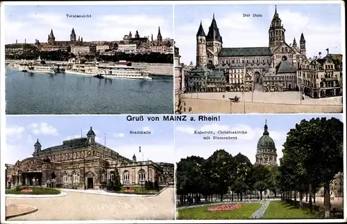 Ak Mainz am Rhein, Dom, Stadthalle, Christuskirche, Kaiserstraße