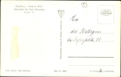 Ak Altendorf Sebnitz Sächsische Schweiz, Gasthaus Heiterer Blick