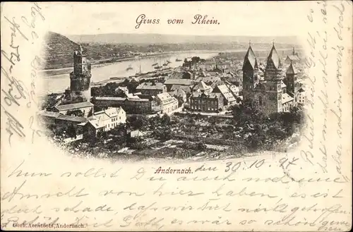 Ak Andernach am Rhein, Panorama