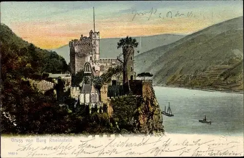 Ak Trechtingshausen am Rhein, Burg Rheinstein