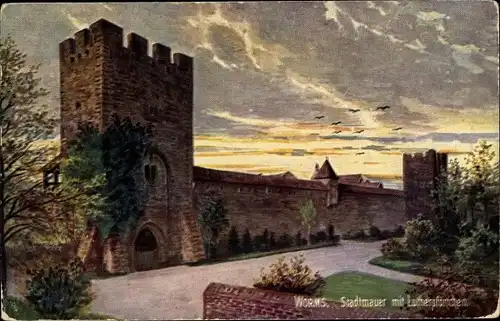 Ak Worms in Rheinland Pfalz, Stadtmauer mit Lutherpförtchen