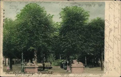 Ak Hamburg Wandsbek, Marktplatz-Anlage