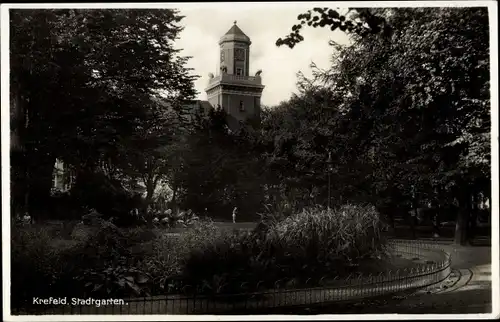 Ak Krefeld am Niederrhein, Stadtgarten, Turm