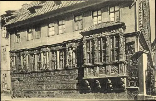 Ak Hildesheim, Kaiserhaus mit Bildnissen röm. Kaiser