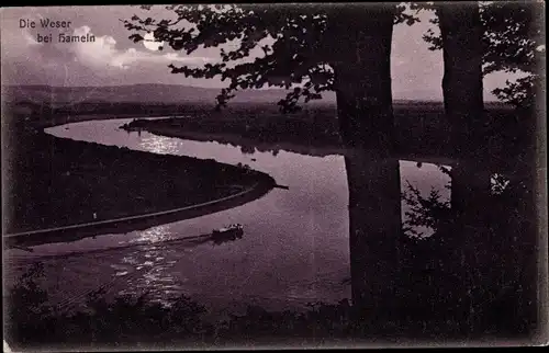 Ak Hameln an der Weser Niedersachsen, Weserpanorama