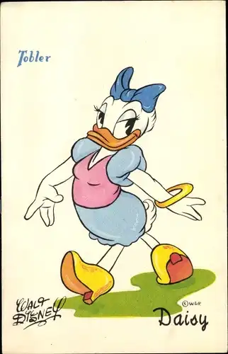 Künstler Ak Walt Disney, Daisy Duck, Chocolats Tobler
