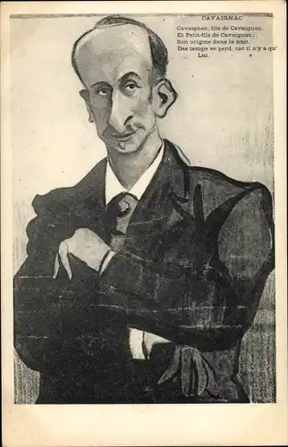 Künstler Ak Louis-Eugène Cavaignac, Karikatur