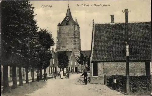 Ak Sprang Capelle Nordbrabant Niederlande, Ned. Herv. Kerk, Groote straat