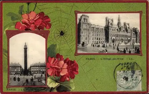 Ak Paris I Louvre, Place Vendôme, Hotel de Ville