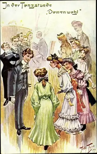 Künstler Ak Thiele, Arthur, In der Tanzstunde, Damenwahl