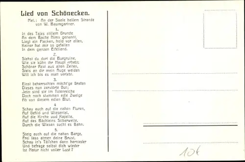 Lied Ak Baumgartner, W., Schönecken in der Eifel, Straßenpartie, Handlung Franz Irsfeld