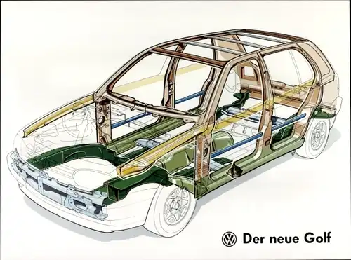 Foto Volkswagen, VW Golf, hohe passive Fahrzeugsicherheit durch Verstärkungsmaßnahmen