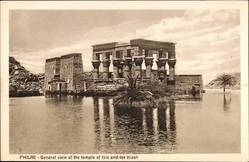 Ak Ägypten, Philae, General view of the temple of Isis and the Kiosk