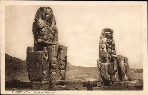 Ak Theben Ägypten, Les colosses de Memnon