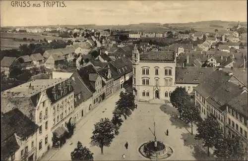 Ak Triptis in Thüringen, Markt, Brunnen