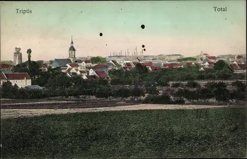 Ak Triptis in Thüringen, Gesamtansicht, Felder, Fabriken