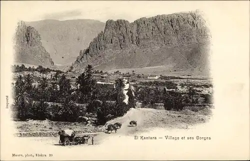 Ak El Kantara Algerien, Village et ses Gorges