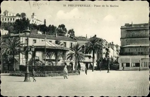 Ak Philippeville Skikda Algerien, Place de la Marine