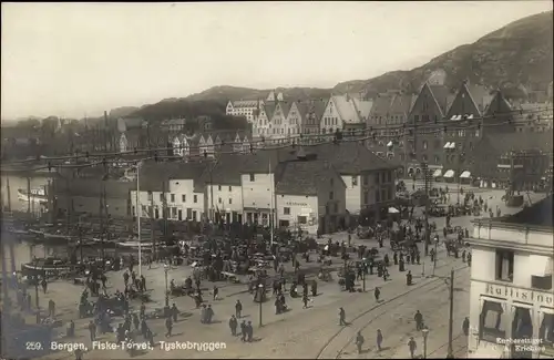 Ak Bergen Norwegen, Fiske-Toryet, Tyskebryggen