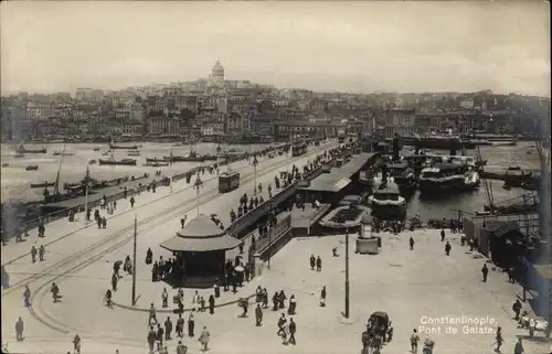 Ak Konstantinopel Istanbul Türkei, Pont de Galata, Brücke
