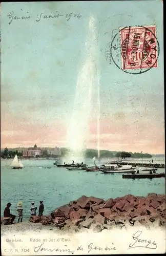 Ak Genève Genf Schweiz, Rade et Jet d'Eau