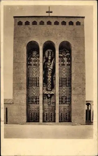 Ak Frankfurt am Main, Frauenfriedenskirche, Portal