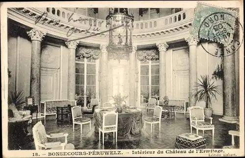 Ak Bon Secours Bonsecours Péruwelz Hennegau, Interieur du Chateau de l'Ermitage