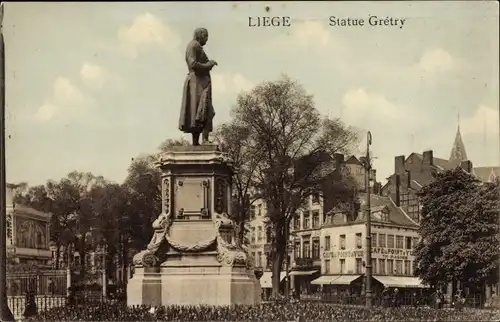 Ak Liège Lüttich Wallonien, Statue Gretry