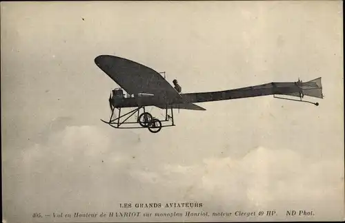 Ak Monoplan Hanriot, moteur Clerget 40 HP, pilote par Hanriot